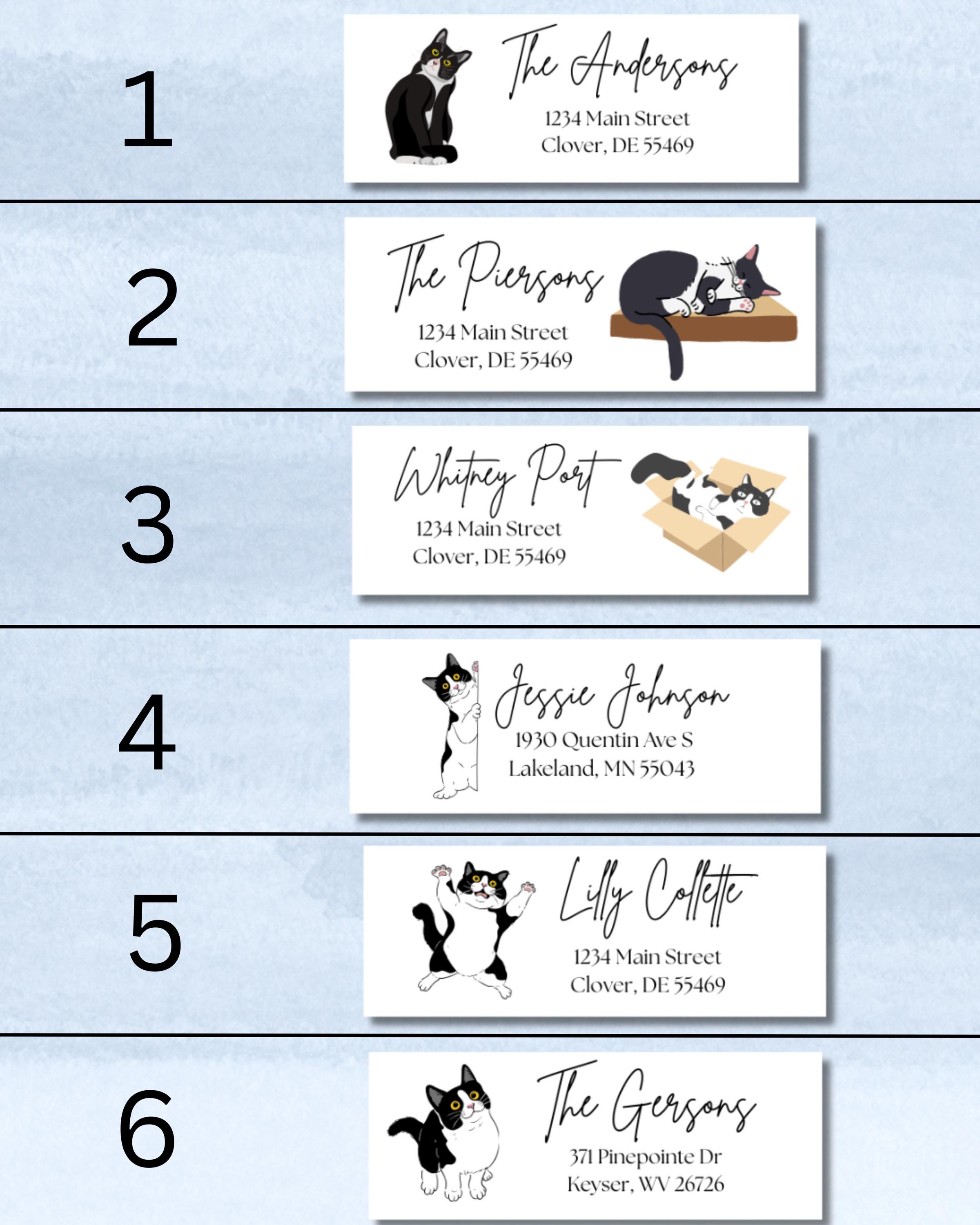 Tuxedo Cat Return Address Labels: Personalized Mailing Stickers - Etsy