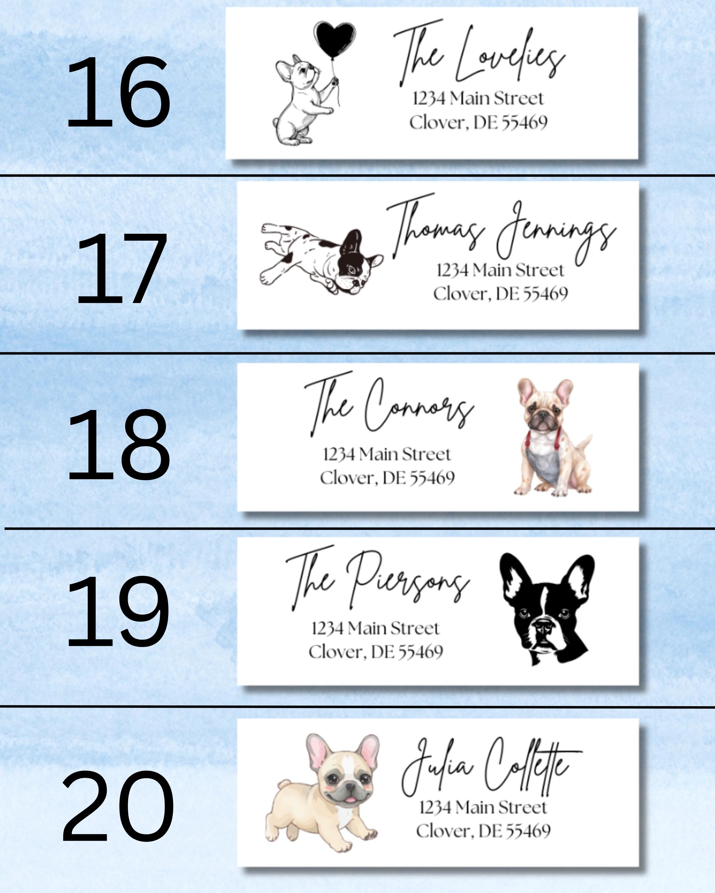 Custom French Bulldog Return Address Labels: Personalized Dog Stickers ...