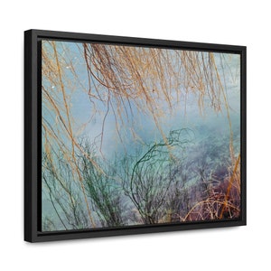 Frozen Lake Reflection Photography Art Print on Framed Canva, Lake View Wall Art, Winter Nature Decor, Living Room Wall Art, Waterscape