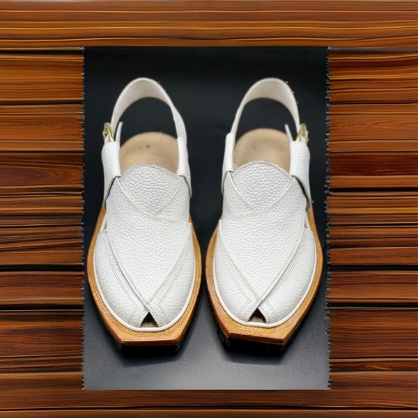 New Men's Handmade Naroze Leather Chappal, Stylish Men's Peshawari Traditional Chappal, Sandal