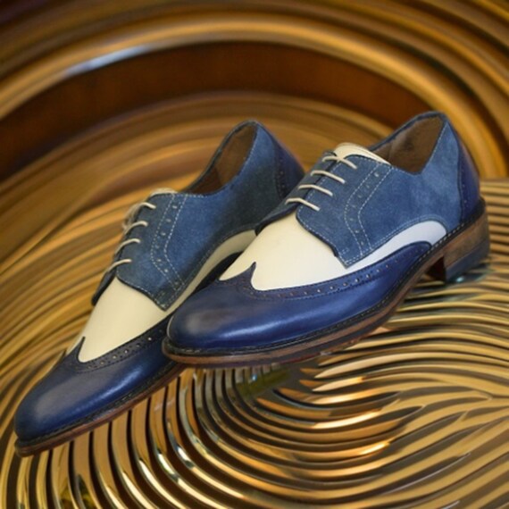 Blauwe veters heren shop
