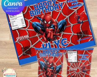 EDITABLE SpiderMan, DiY Instant customisable DIGITAL DOWNLOAD