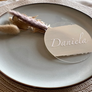Personalisierte Tischkarten aus Acryl - individuelle Platzkarten - Hochzeiten; Geburtstage; Babypartys, JGA's