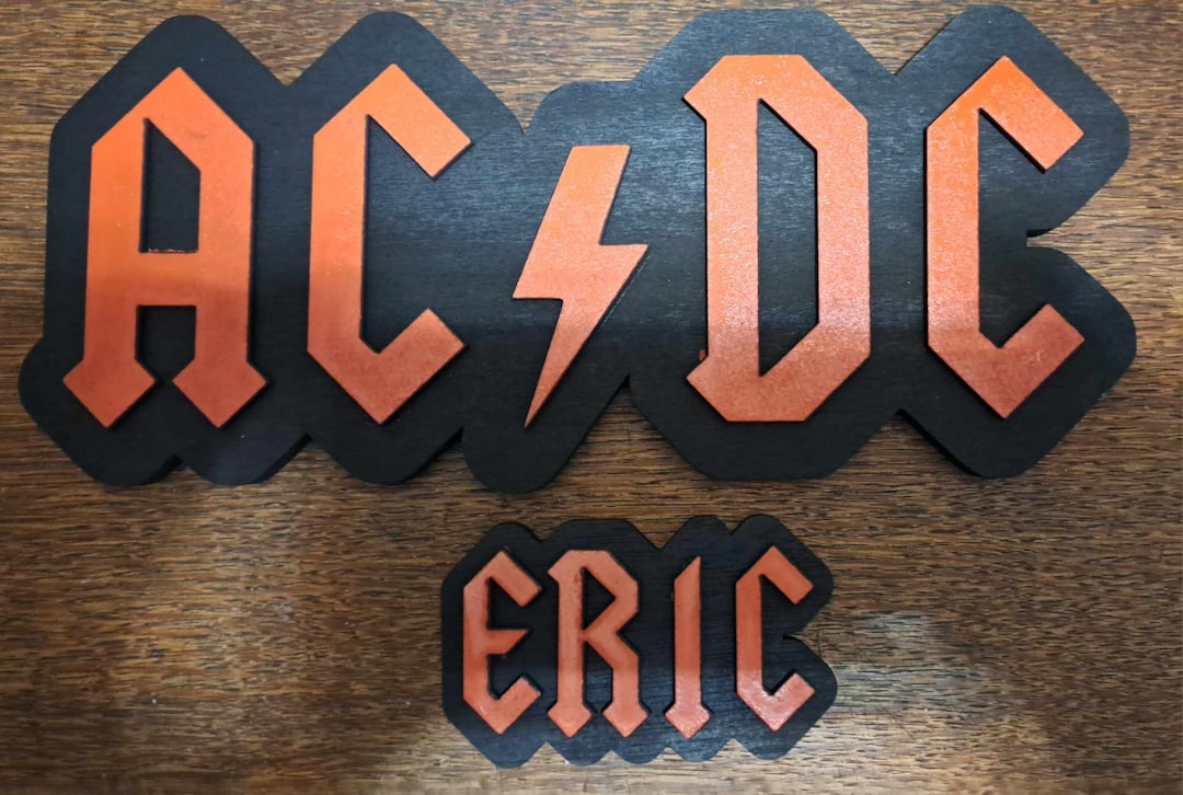 Personalized First Name - ACDC Font - Laser Cut - Etsy