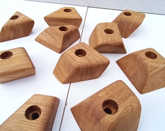 10 prese per arrampicata / Prese per arrampicata in legno / Climber Grip in legno di quercia / Prese in legno per pareti/progetti di arrampicata