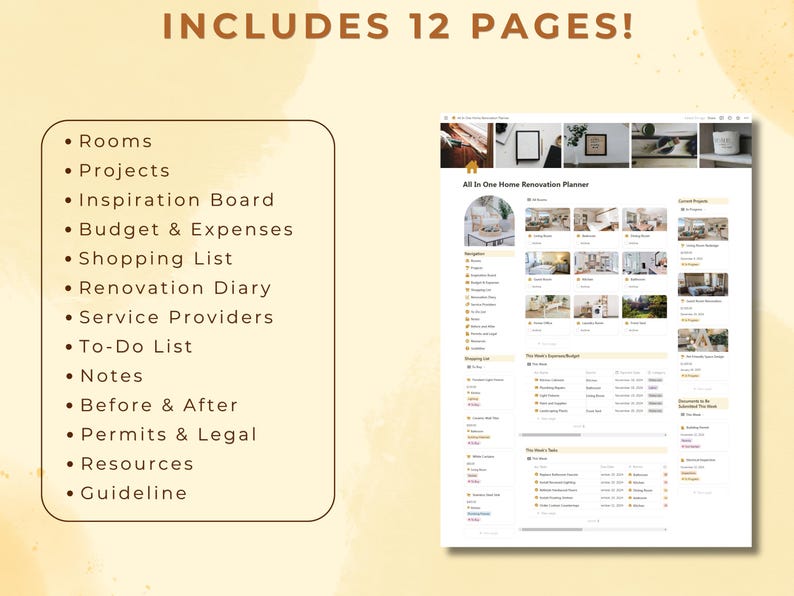Notion Template Home Renovation Planner All in One House Renovation ...