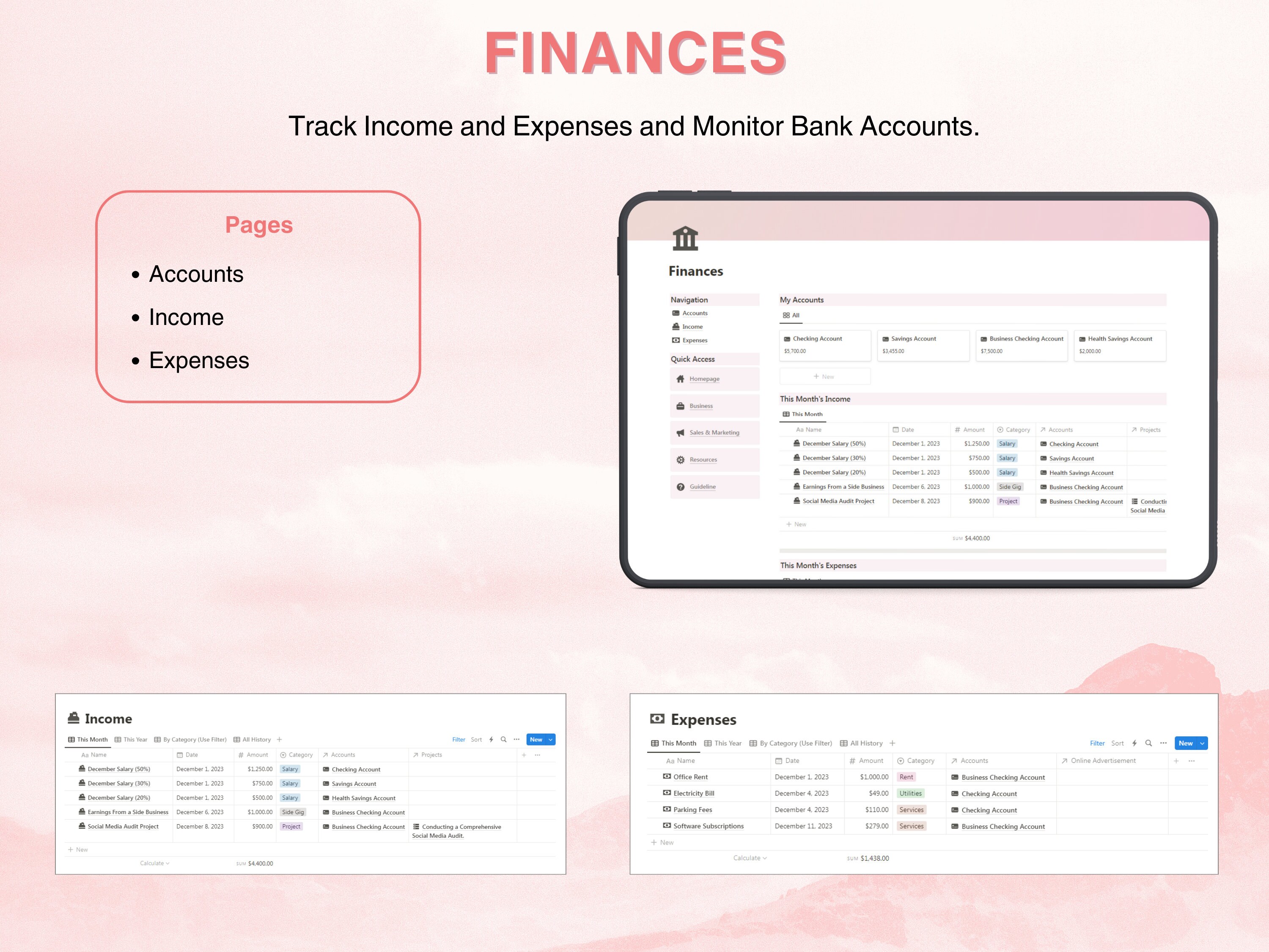 Notion Business Planner Template All in One Project Management ...