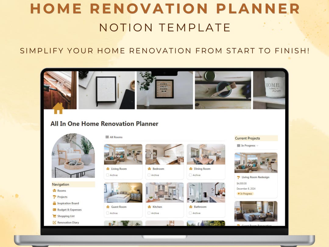 Notion Template Home Renovation Planner All in One House Renovation ...
