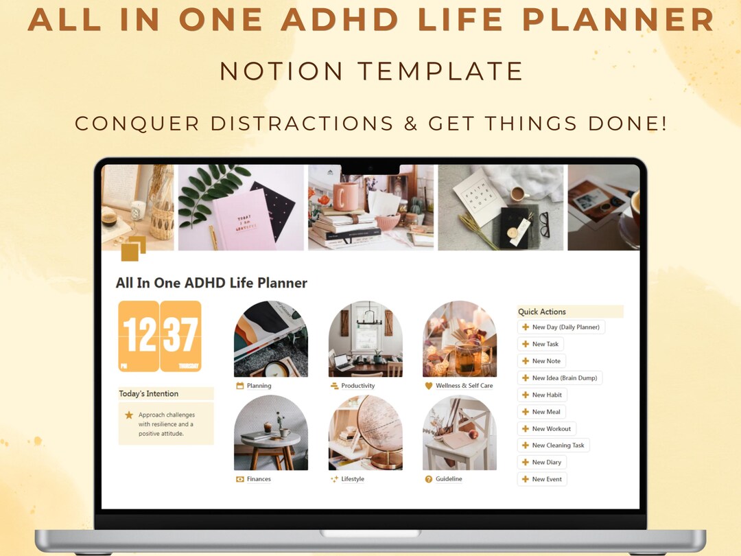 Notion Template All in One Adhd Life Planner Aesthetic Notion Adhd ...
