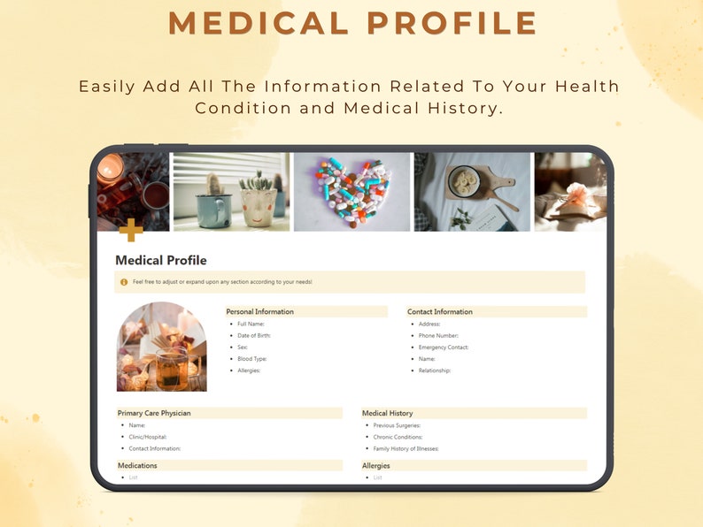 Notion Template Health Tracker Aesthetic Medical Planner Medication ...