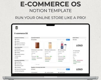 Notion Template E-commerce Os Planner Online Store Management Sales Tracker Products Organizer Suppliers Shipping Fulfillment Marketing Ads