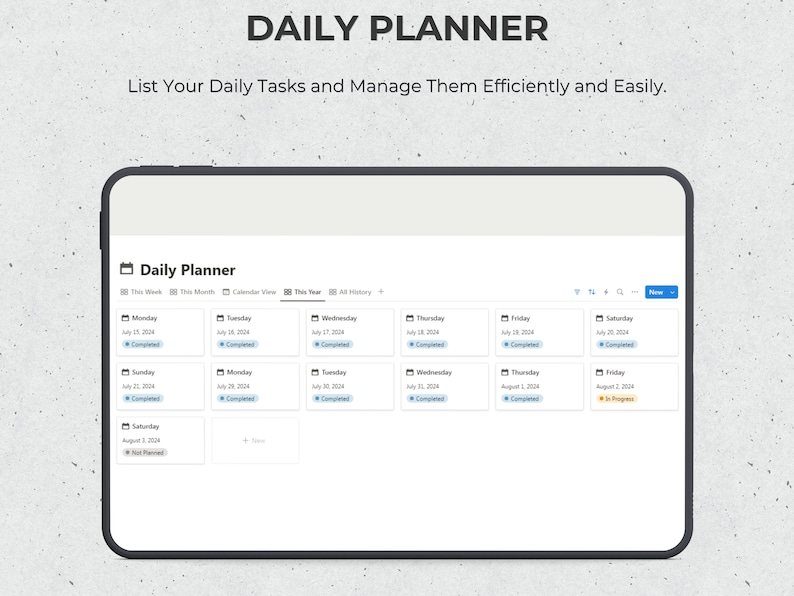 Notion Template Daily Weekly Monthly and Yearly Planner Aesthetic ...