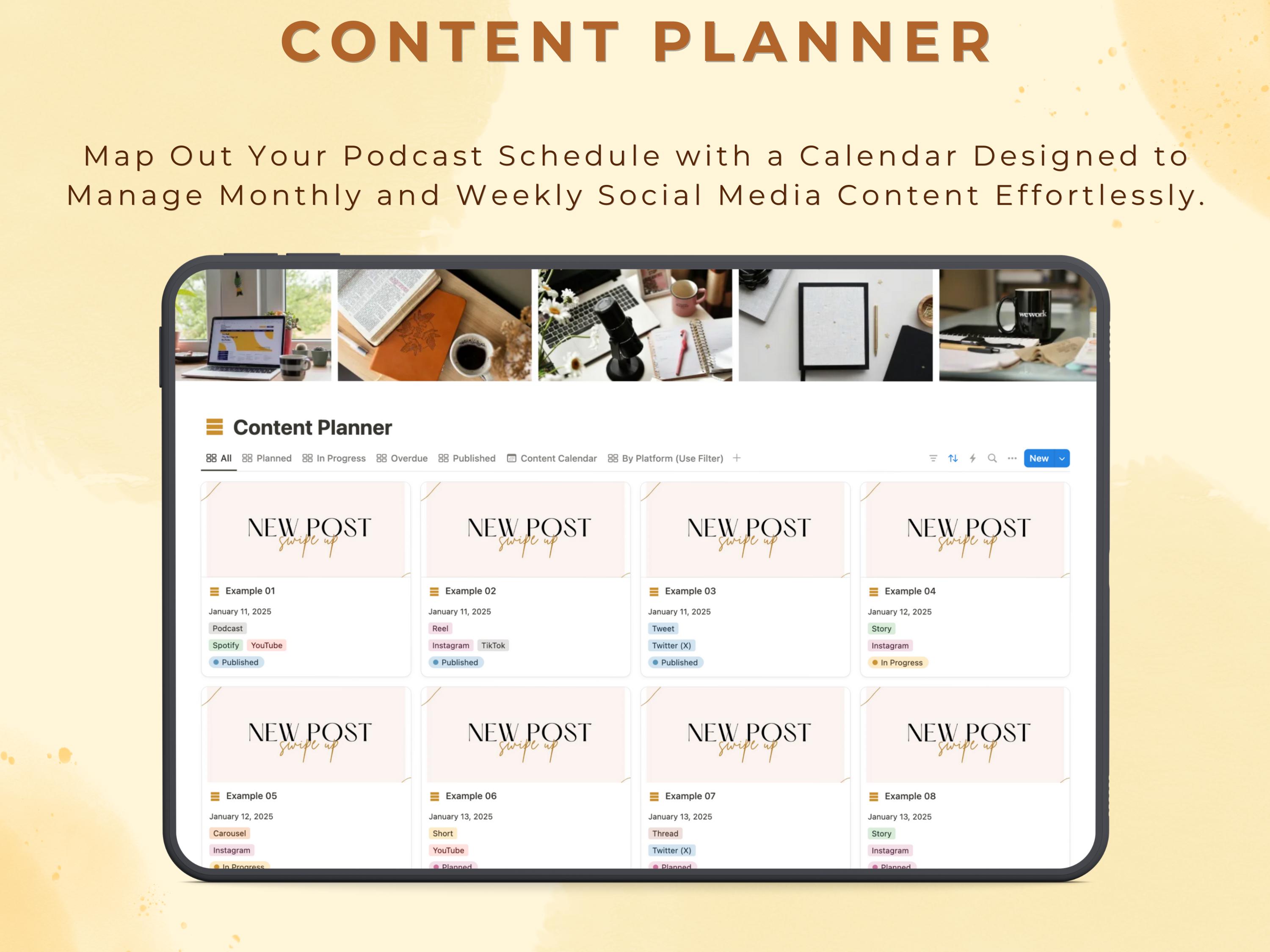 Notion Template Podcast Planner Aesthetic Podcast Tracker Production ...