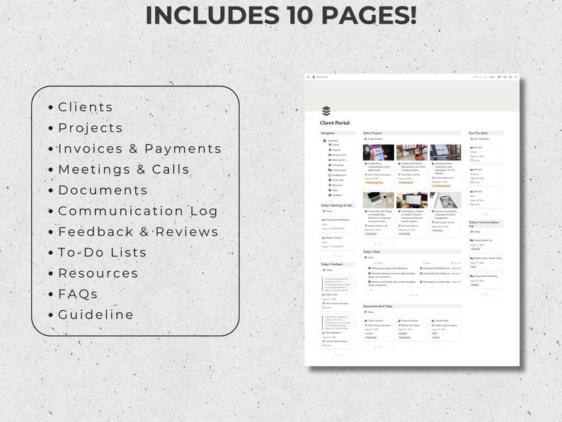 Notion Client Portal Template | Project Management CRM - Etsy