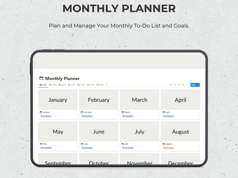 Notion Template Daily Weekly Monthly and Yearly Planner Aesthetic ...