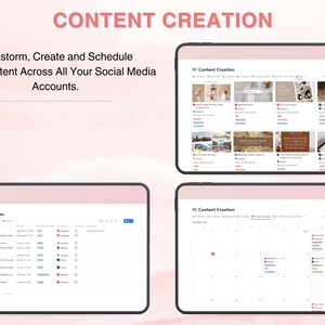 Notion Social Media Content Planner Template Content Calendar All in ...