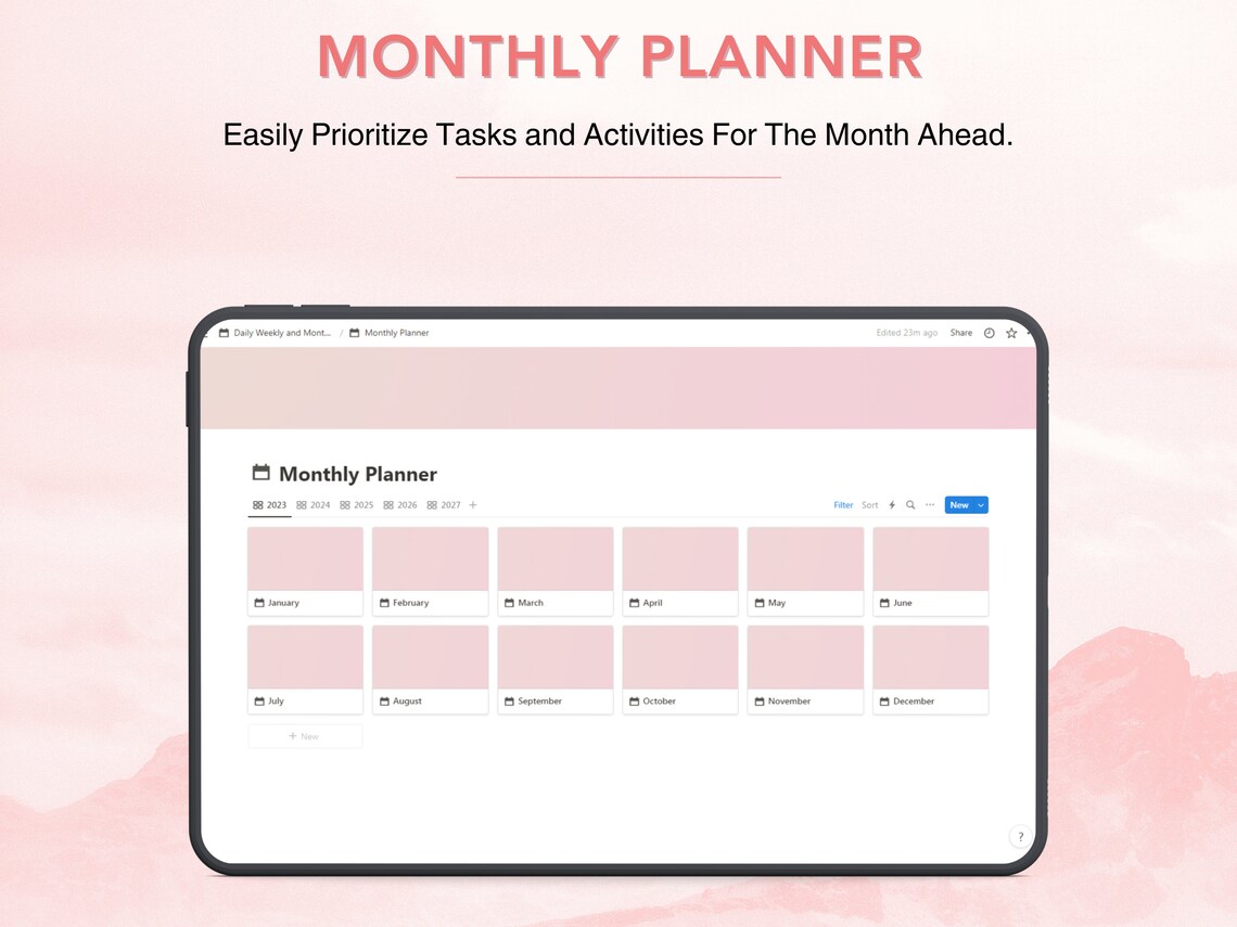 Notion Daily Weekly and Monthly Planner Template Aesthetic Notion to Do ...