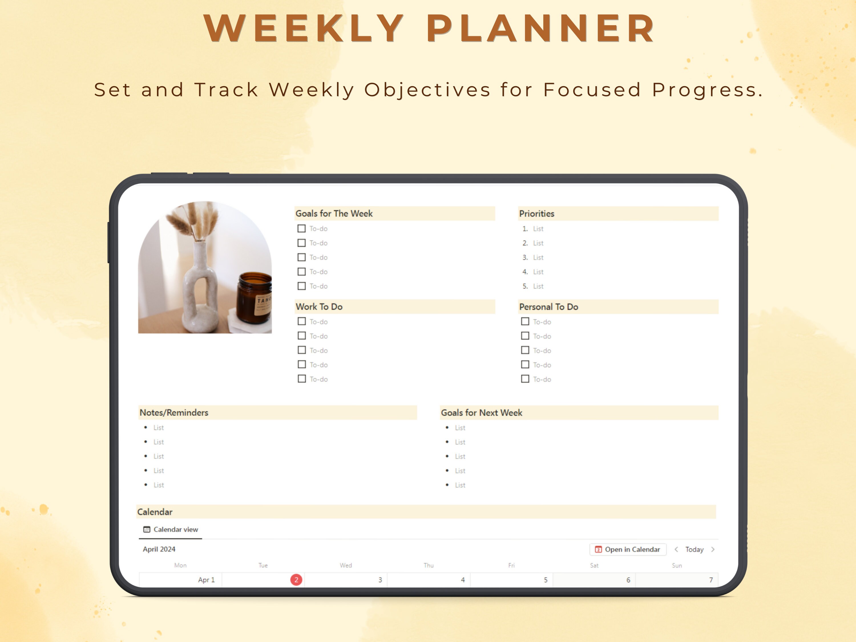 Notion Template Daily Weekly Monthly and Yearly Planner Aesthetic ...