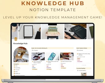 Notion Template Knowledge Hub Learning Planner Growth Tracker Knowledge Management Online Course Skills Tracker Note Taking Research Reading