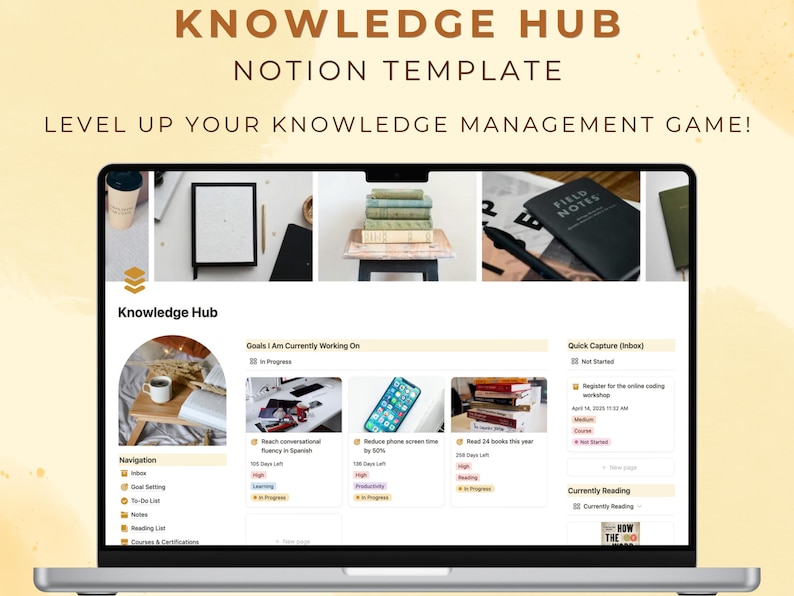 Notion Template Knowledge Hub Learning Planner Growth Tracker Knowledge ...