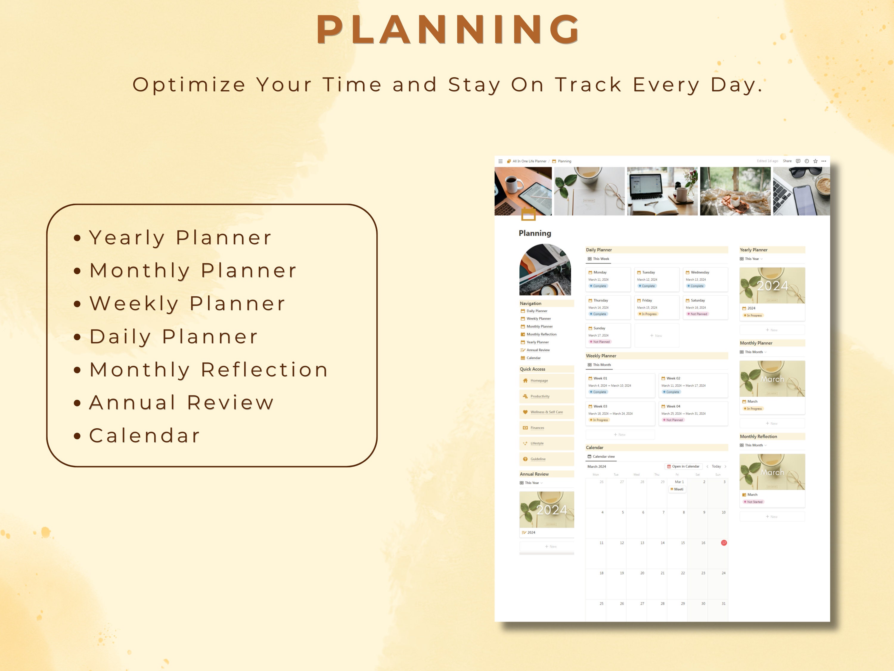 Notion Template All in One Life Planner Aesthetic Notion Dashboard Adhd ...