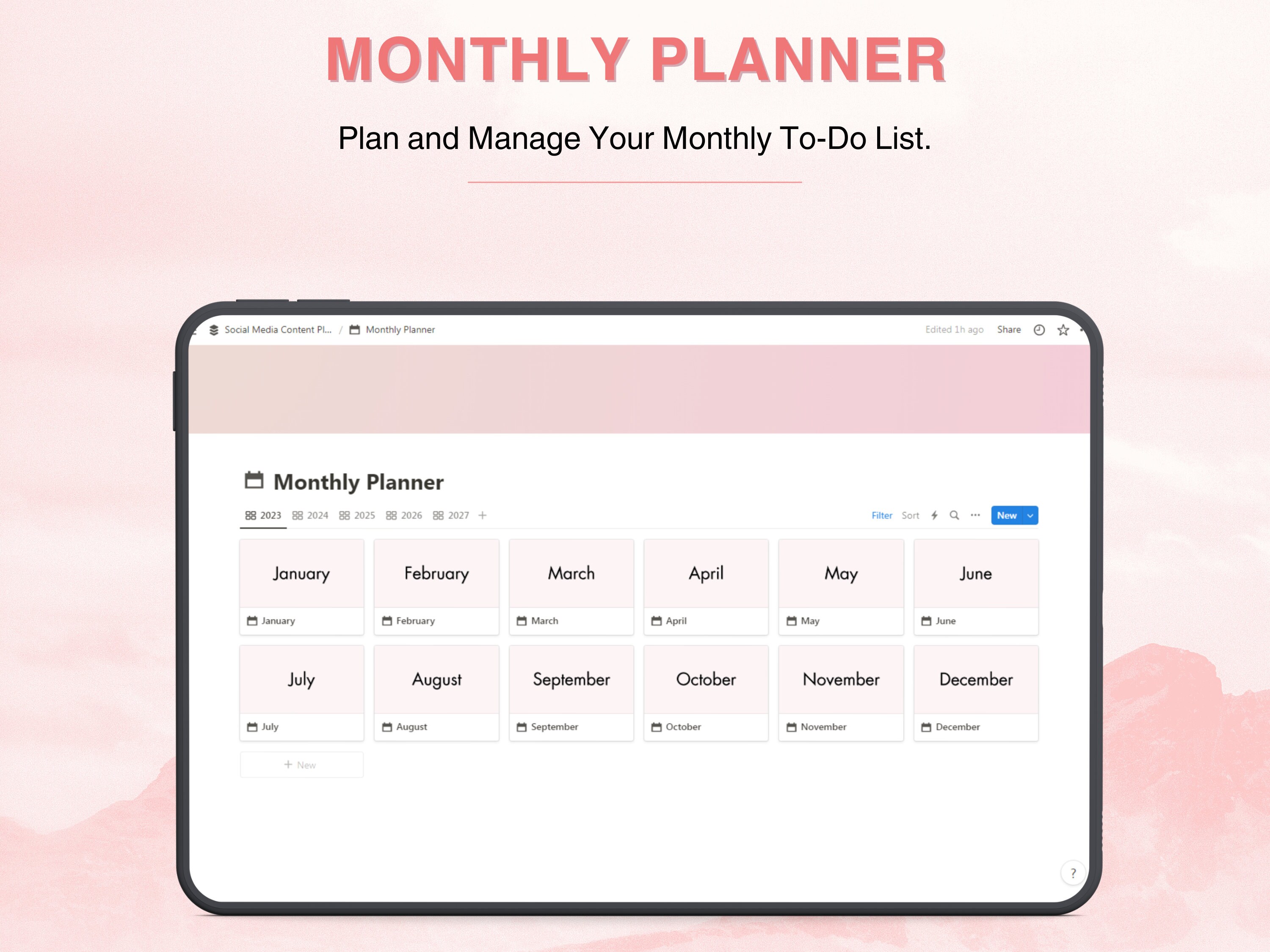 Notion Social Media Content Planner Template Content Calendar All in ...
