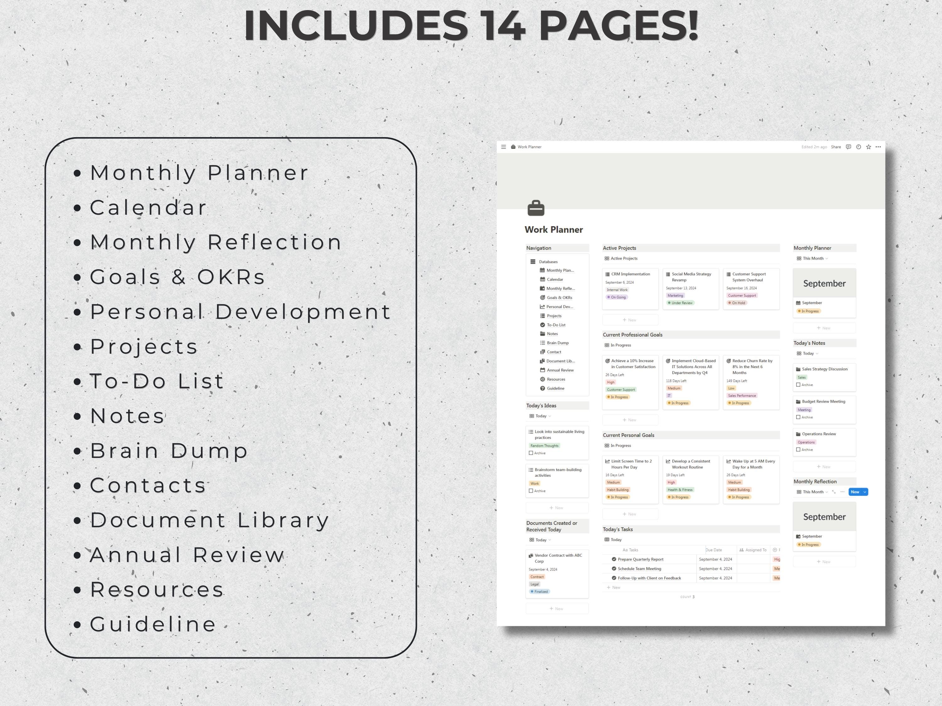 Notion Template Office Work Planner Remote Work Management Aesthetic