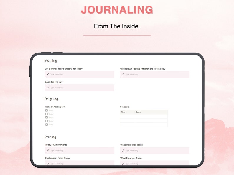 Notion Daily Journal Template With Prompts Aesthetic Notion Dairy