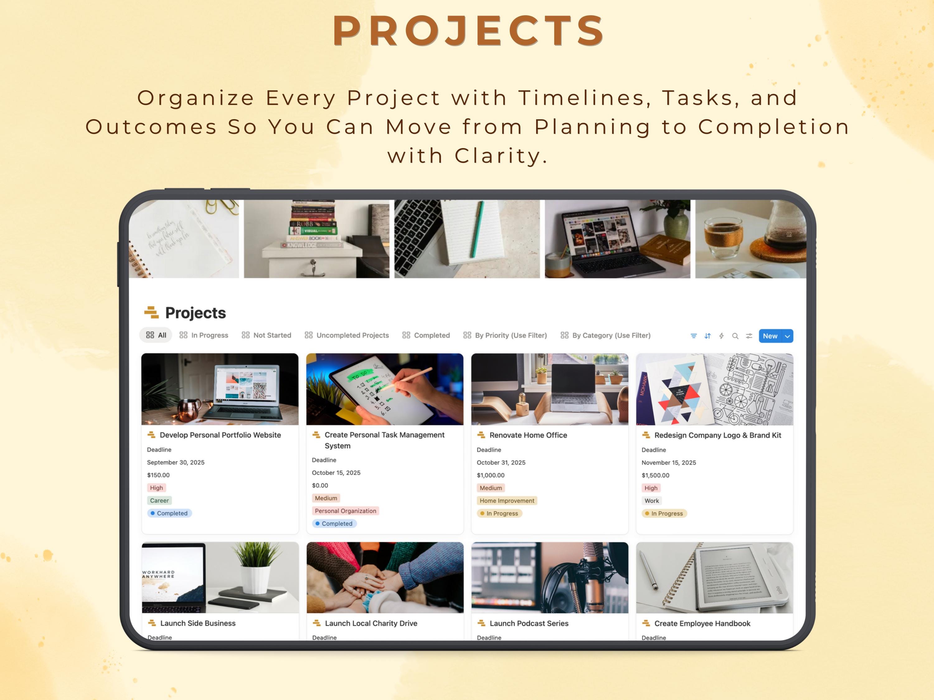 Notion Template Second Brain Planner PARA GTD Method Project Management ...