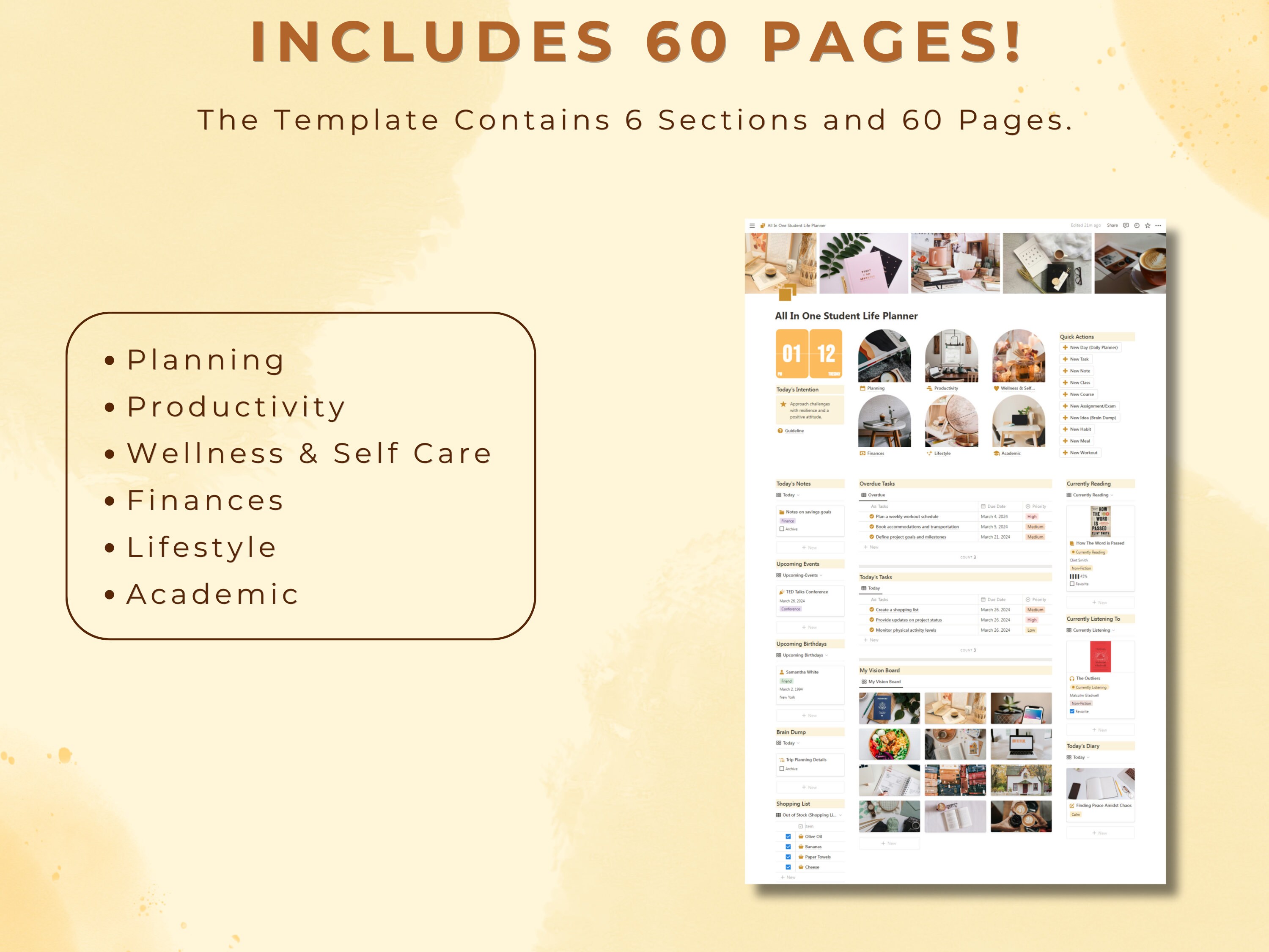 Notion Template All in One Student Life Planner Aesthetic Academic ...