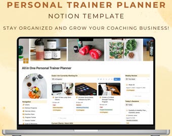 Notion Template Personal Trainer Planner Training Program Template Coaching Portal Client Tracker Fitness Coach Health Workout Progress
