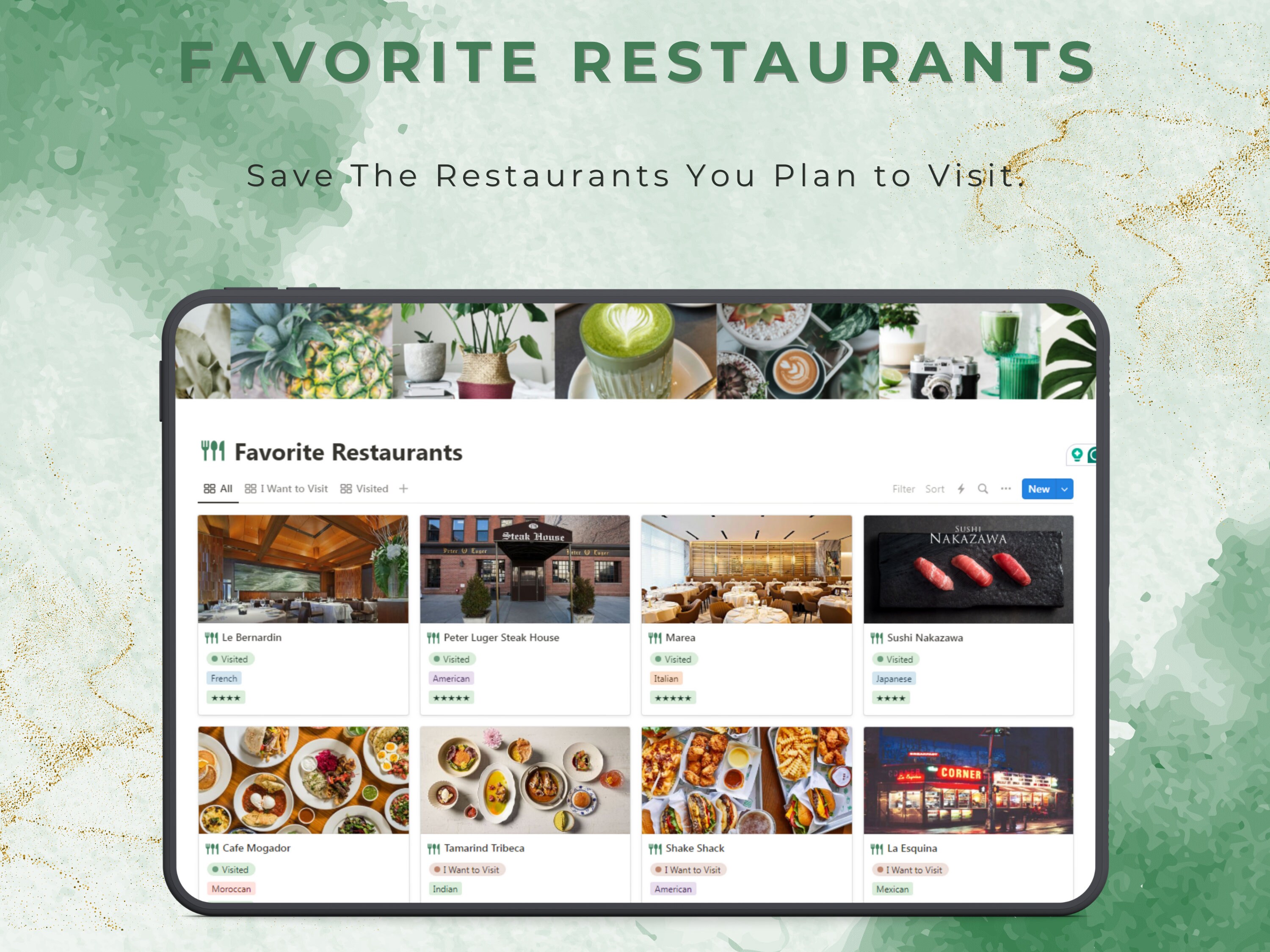 Notion Meal Planner Template With Shopping List Digital Meal Plan