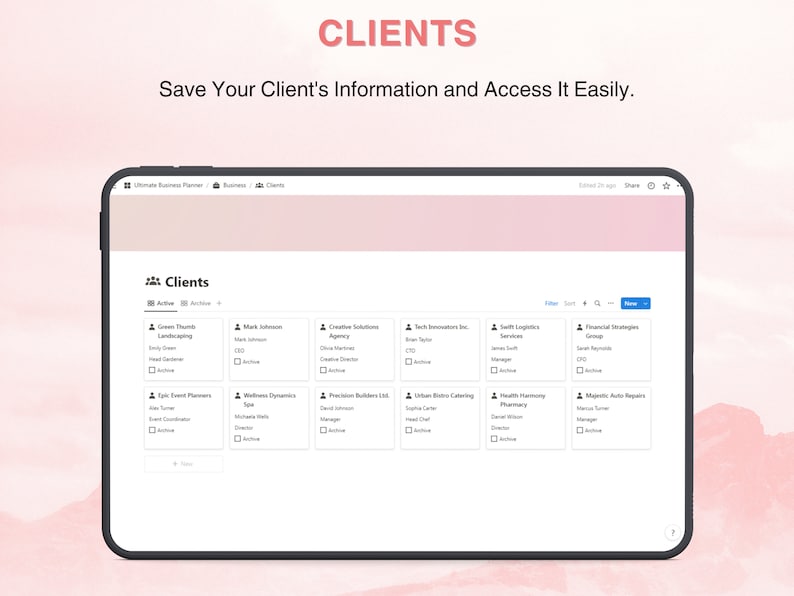 Notion Business Planner Template All in One Project Management ...