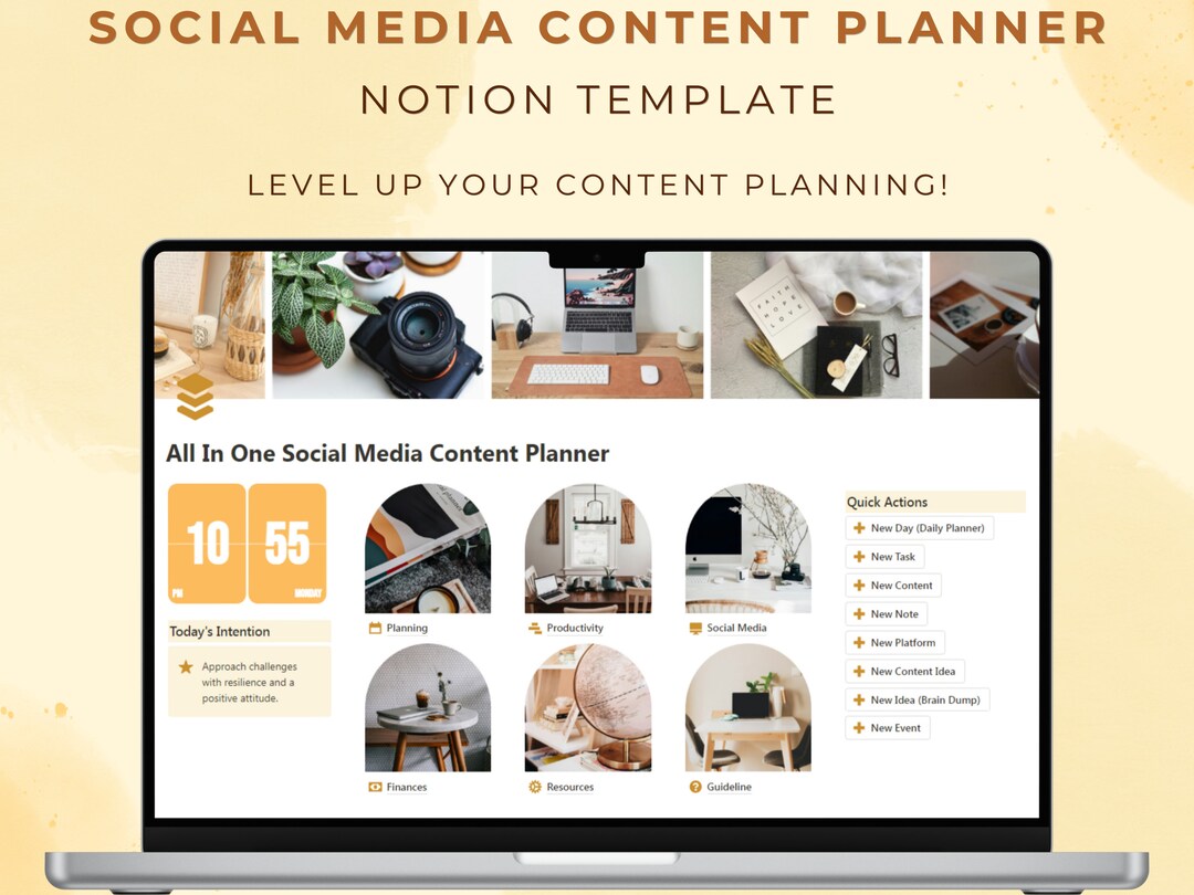 Notion Social Media Content Planner Template (all-in-one) - Etsy