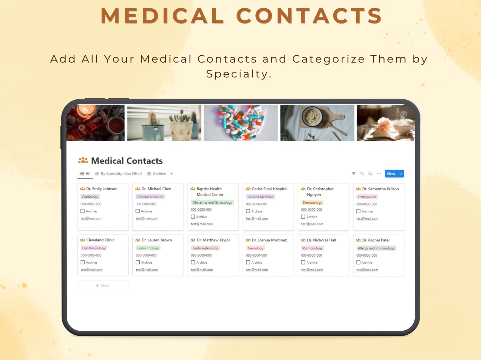 Notion Template Health Tracker Aesthetic Medical Planner Medication