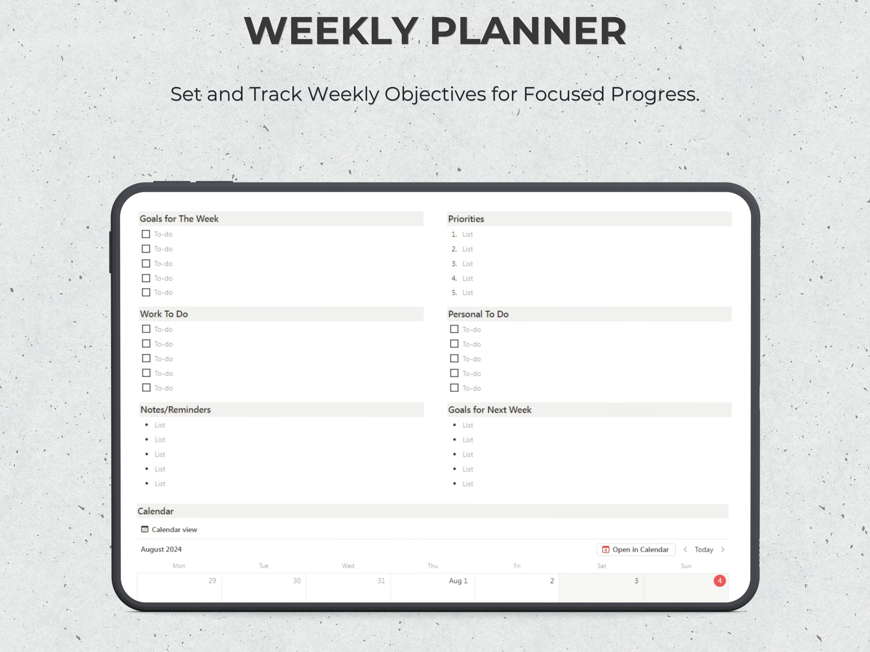 Notion Template Daily Weekly Monthly and Yearly Planner Aesthetic ...