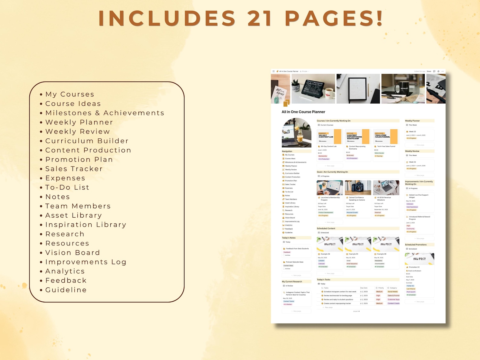 Notion Template Online Course Planner for Multiple Courses Digital ...