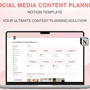 Notion Social Media Content Planner Template Content Calendar All in ...