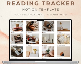 Notion Reading Planner Template Aesthetic Notion Reading Tracker Adhd Notion Reading Journal Digital Library Bookshelf Audiobooks Log Book