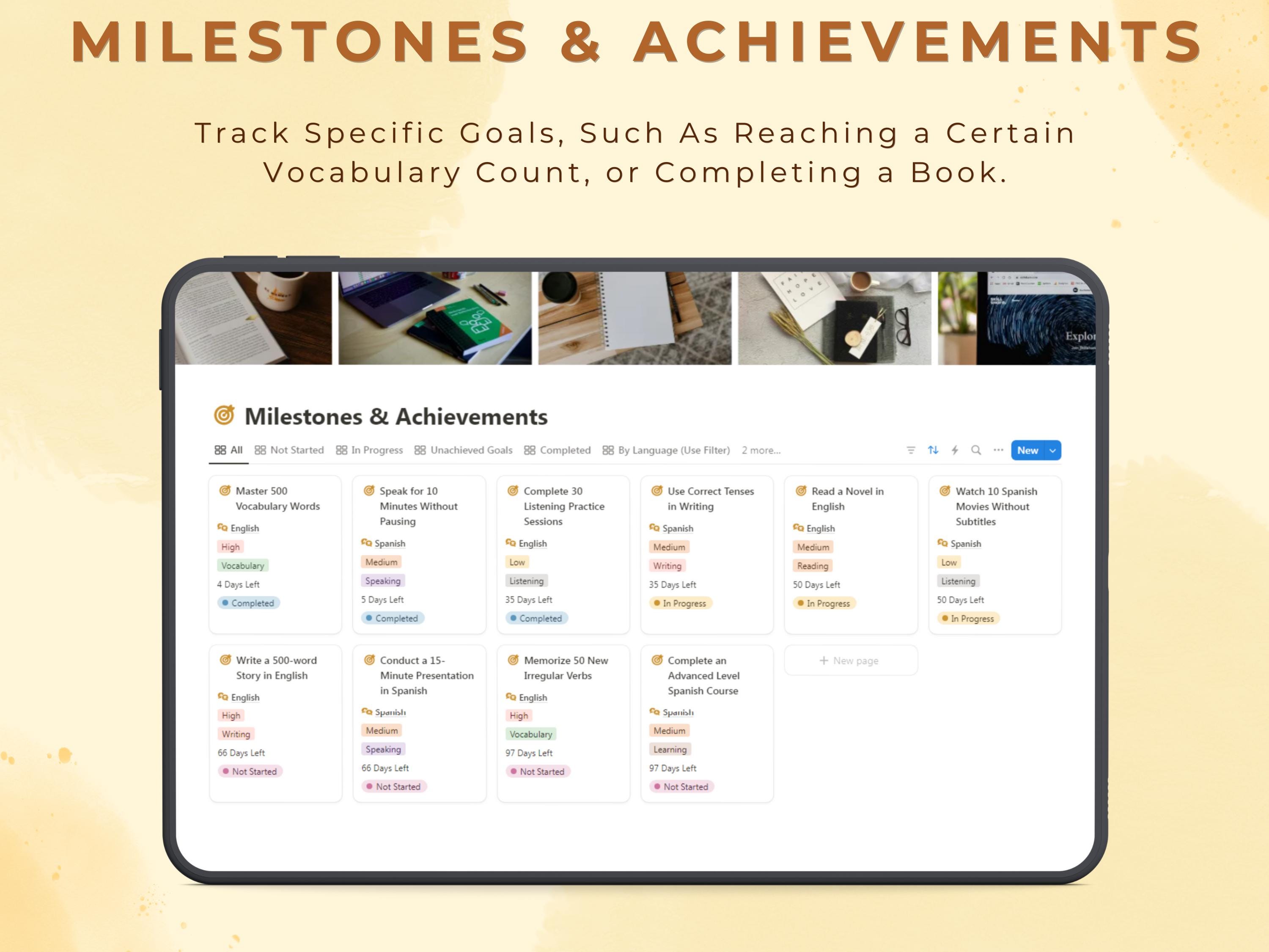 Notion Template Language Learning Hub for Multiple Languages Aesthetic ...
