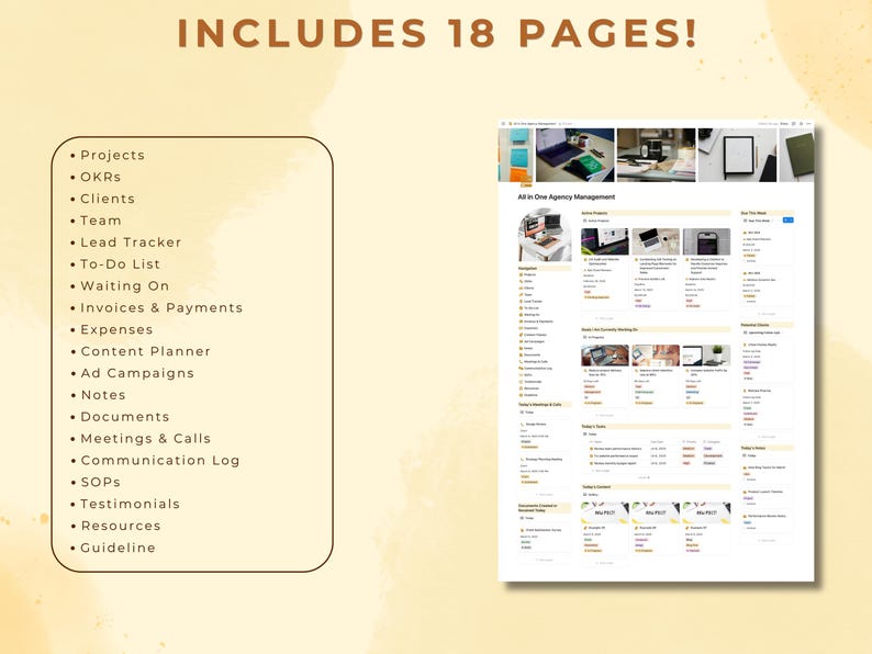 Notion Template Agency Management Okrs CRM Projects Client Portal Lead ...