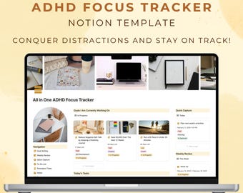 Notion Template Adhd Life Planner Focus Tracker Productivity Goal Setting Task Management Personal Work Organizer Aesthetic Adhd Dashboard