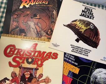 Vintage Laser Videodisc Movies - A Christmas Story, Full Metal Jacket, Raiders of the Lost Ark Patriot Games