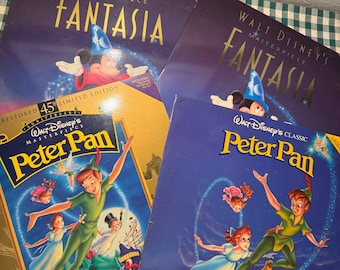 Vintage Laser Videodisc Disney Movies - Limited Edition Peter Pan, Fantasia Mickey Mouse LaserDisc - Christmas Gift Ideas