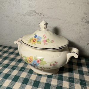 Vintage Homer Laughlin 1930s Virginia Rose China Sugar/Cream Bowl - Christmas Gift Ideas
