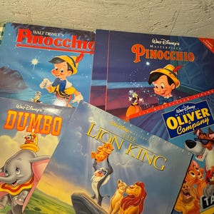 Vintage Laser Videodisc Movies - Dumbo, The Lion King, Pinocchio, Oliver & Company - Christmas Gift