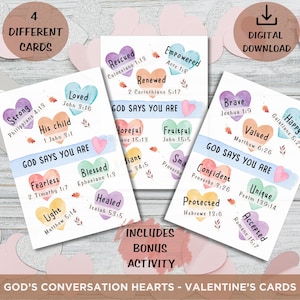 Conversação de Deus Corações Dia dos Namorados Cartões Cristãos Escritura do Amor de Deus Versículo Bíblico para Imprimir Amor Notas para o Almoço Atividade de Dia dos Namorados para Crianças