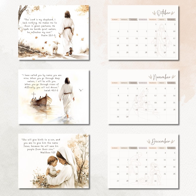 2026 Bible Verse Calendar Christian Calendar 2026 Calendar Bible Verse ...