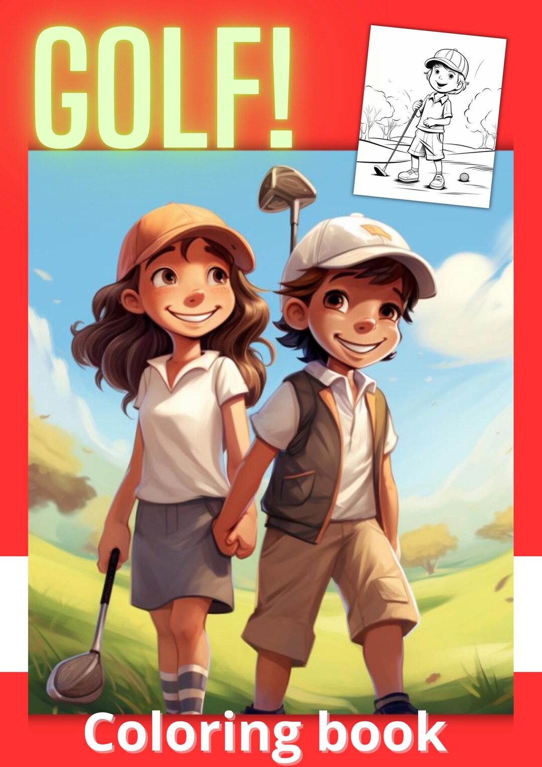 Golf Coloring Book for Kids. 36 Printable Drawings for Playing With Colour Sheets, Artistic ...