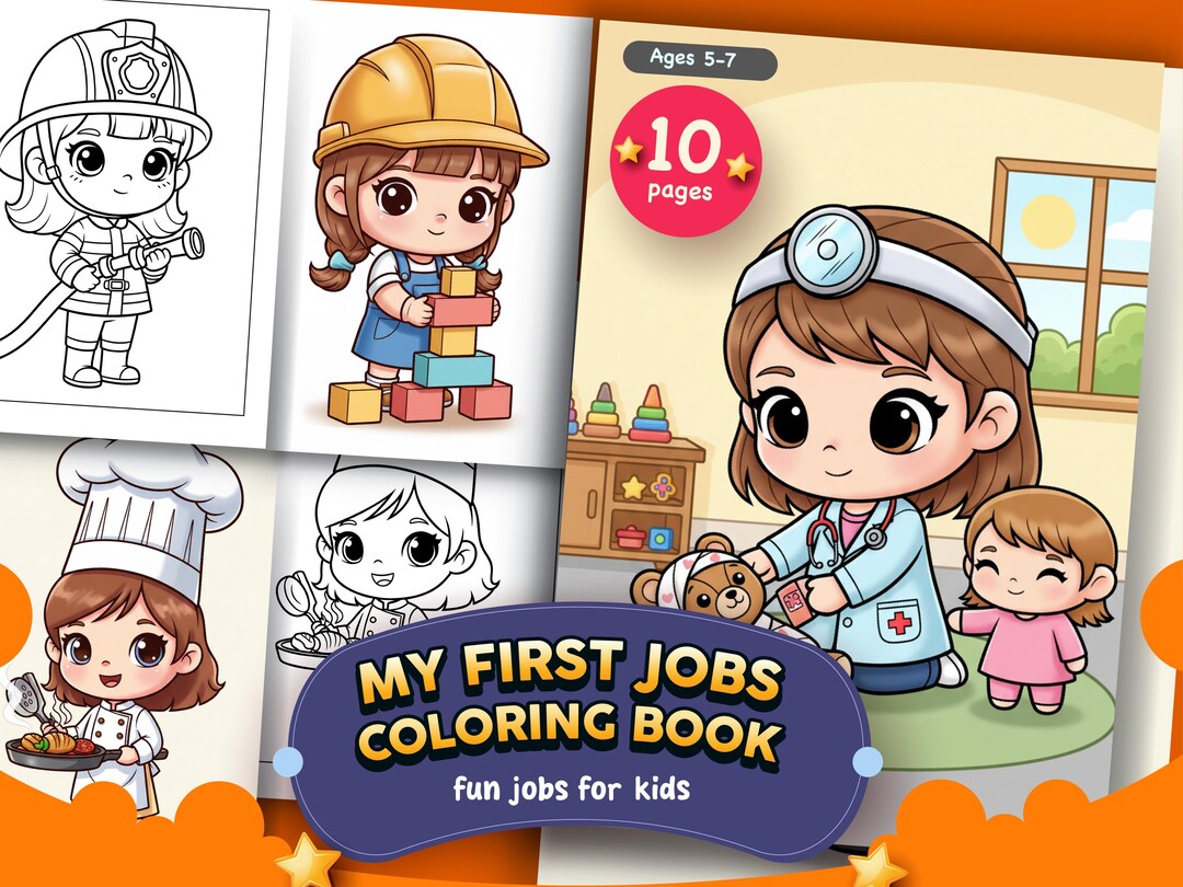 My First Jobs Coloring Book for Kids – Kindergarten & Early Elementary ...